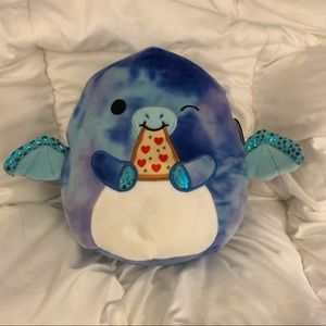 Squishmallows 8” Talib the Dragon eating pizza